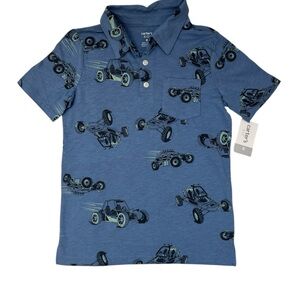 NWT, CARTER’S Blue Polo Shirt with Print Size 8
